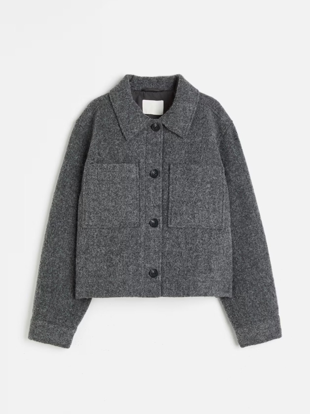 H&M Dark Gray Wool-Blend Utility Jacket